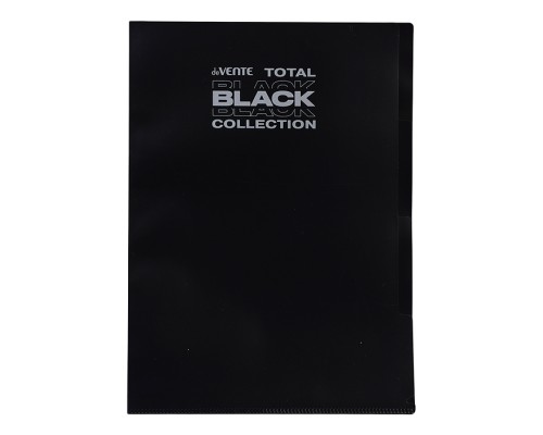 Папка-уголок c 3-мя отделениями "TOTAL BLACK" A4 (230x310 мм) 180 мкм, непрозрачная черная с дизайном, индивидуальная маркировка