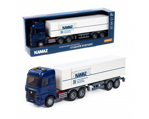 Автомобиль-тягач "Kamaz" с полуприцепом инерционный (со светом и звуком)