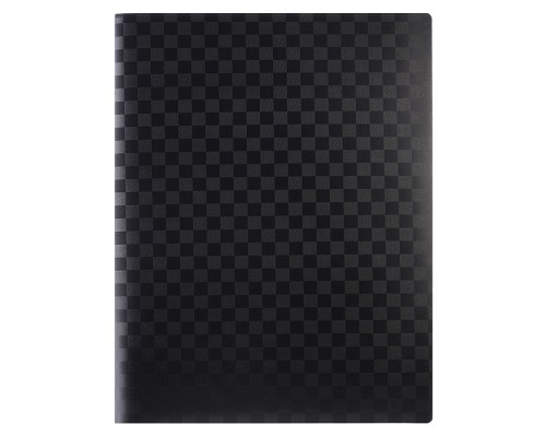 Папка с 20 вкладышами A4 "TOTAL BLACK" A4 (235x310x15 мм) 400 мкм, фактура "шахматная доска" тиснение фольгой