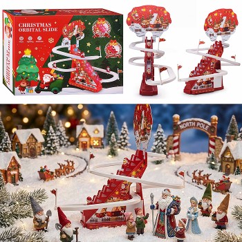Трек "Домик Санта Клауса" (свет, звук)  в коробке