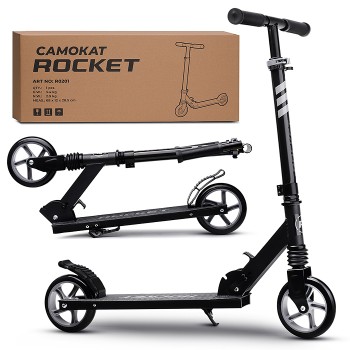 Самокат детский ROCKET, алюминиевый, колеса PU, 145 мм, черный