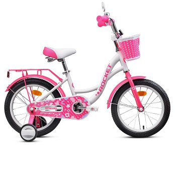 Велосипед 16" Rocket Little Lady, цвет белый/розовый