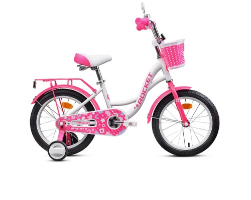 Велосипед 16" Rocket Little Lady, цвет белый/розовый