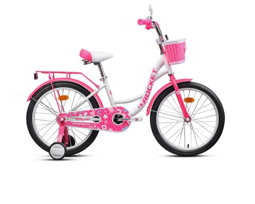 Велосипед 20" Rocket Little Lady, цвет белый/розовый