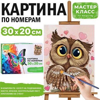 Картина по номерам "Влюблённая сова" 30*20 см.