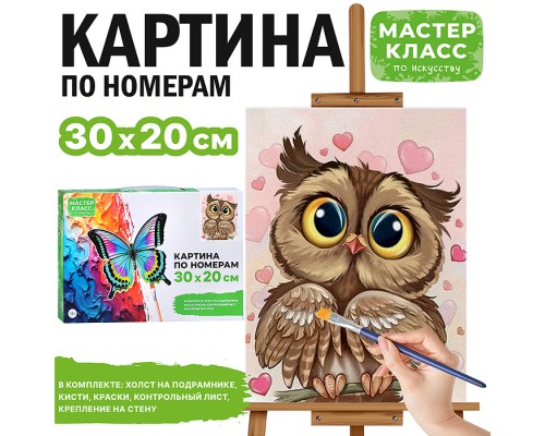 Картина по номерам "Влюблённая сова" 30*20 см.
