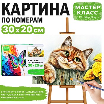 Картина по номерам "Рыжая кошечка" 30*20 см.