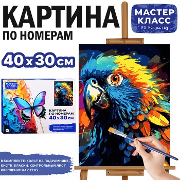 Картина по номерам "Попугай" 40*30 см.