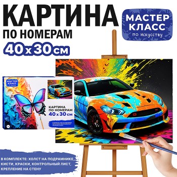 Картина по номерам "Спортивный авто" 40*30 см.