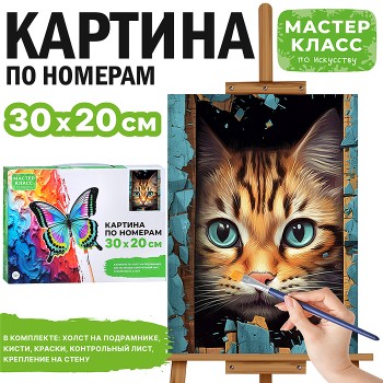 Картина по номерам "Милый котик" 30*20 см.
