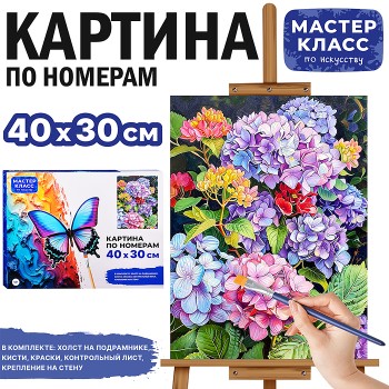 Картина по номерам "Гортензии" 40*30 см.
