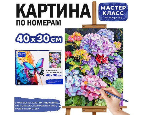 Картина по номерам "Гортензии" 40*30 см.