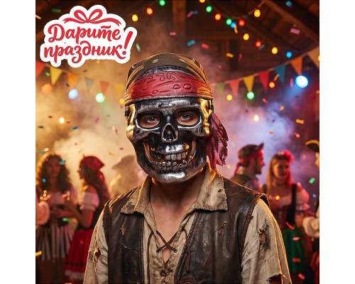 Карнавальная маска "Череп пирата"