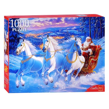 Пазлы 1000 "Три белых коня"