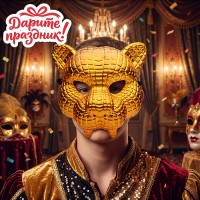 Карнавальная маска "Золотой тигр"