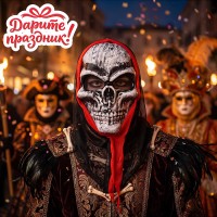 Карнавальная маска "Череп в капюшоне"