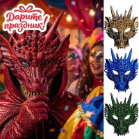Карнавальная маска "Дракон" цвет микс
