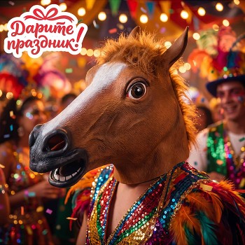 Карнавальная маска "Голова коня"