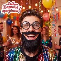 Карнавальный набор "Усы и борода" цвет черный