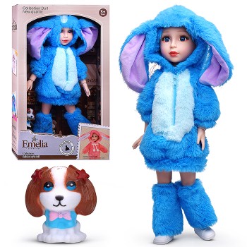 Кукла "Нина" в костюме зайца, в коробке в коробке