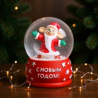 Новогодний cнежный шар "Заяц в шубе" d=6,5 см