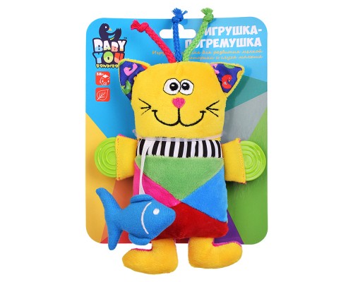 Мягкая погремушка "Кот"