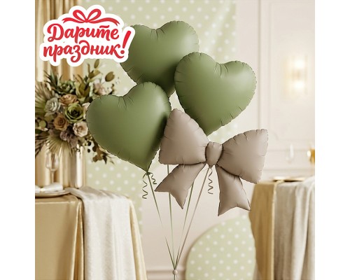 Интерьерное украшение Набор шаров "Бантик и сердечки"