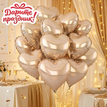 Интерьерное украшение Набор шаров "Шоколадные сердечки"