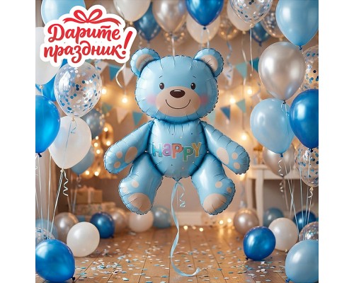 Интерьерное украшение  Фигура-шар "Медвежонок" цвет голубой
