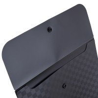 Папка-конверт на кнопке "Total black" A4 (240х330 мм) 400 мкм, фактура "шахматная доска" черная