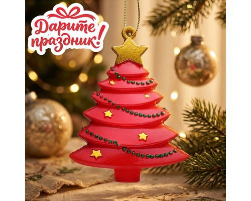 Ёлочное украшение "Ёлочка с золотой звездой" 7,5*2,5*9 см