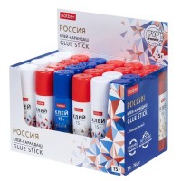 Клей-Карандаш "Россия" 15гр ПВП в картонной Дисплей-витрине