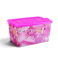 Контейнер 7 (50 л) Золушка, розовый/сиреневый прозрачный