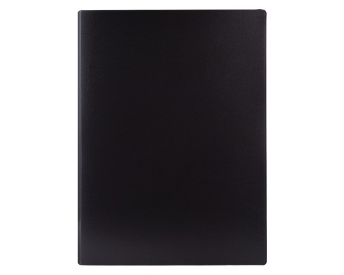 Папка для документов с 3-мя карманами "Black" A4 (230x310 мм) 600 мкм, 3 прозрачных кармана 180 мкм, черная, индивидуальная маркировка