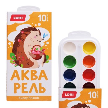 Акварель 10 цв, "Funny Friends" б/к