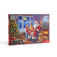 Пазлы 1000 "Дед мороз и дети"