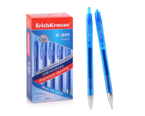 Ручка гелевая автоматическая ErichKrause&reg; R-301 Original Gel Matic, цвет чернил синий (в коробке по 12 шт.)