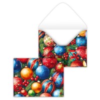 Конверт художественный малый "Новогодние шарики"