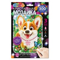 Аппликация кристальная мозаика в конверте 17*23 "Корги"