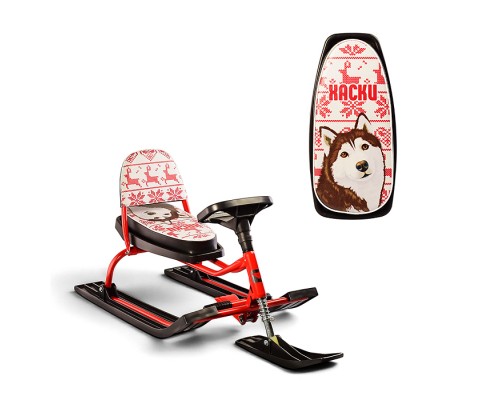 Игрушка Снегокат детский 104 "Comfort Хаски" со складной спинкой (Красный)