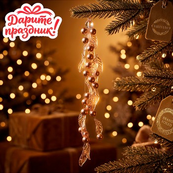 Новогоднее украшение "Жемчуг" 39 см.