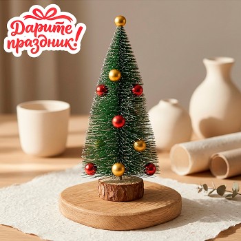 Новогоднее украшение "Ёлочка с шариками" 20 см.