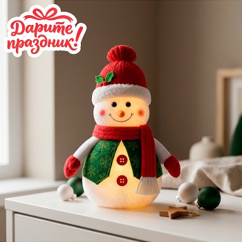 Новогоднее украшение "Снеговик" 10*20 см.