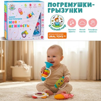 Набор погремушек "Зверушки" в коробке