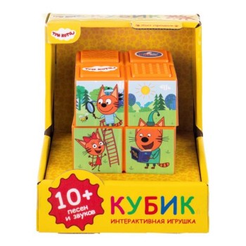 Кубик-рубика "Три кота" 10 песен и звуков в коробке