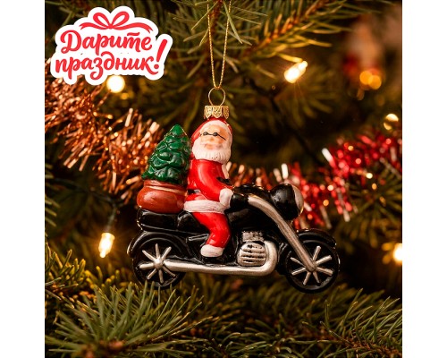 Елочное украшение "Санта на байке" (11.5*4*11.3см)