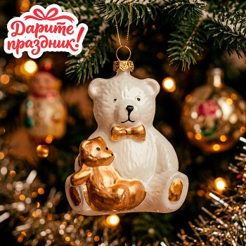 Елочное украшение "Два мишки" (7.4*2.8*14см)