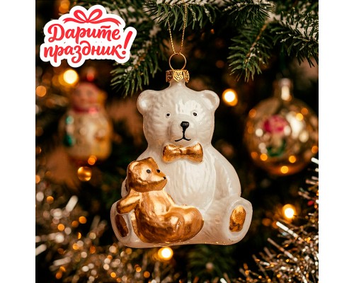 Елочное украшение "Два мишки" (7.4*2.8*14см)