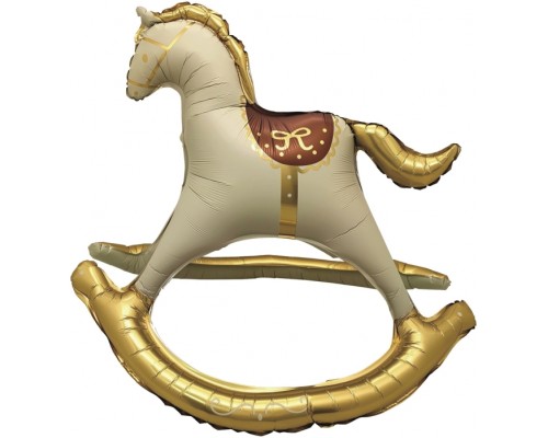 Шар 3D (43''/109 см) Фигура, Лошадка Качалка, Сатин, 1 шт. в уп.