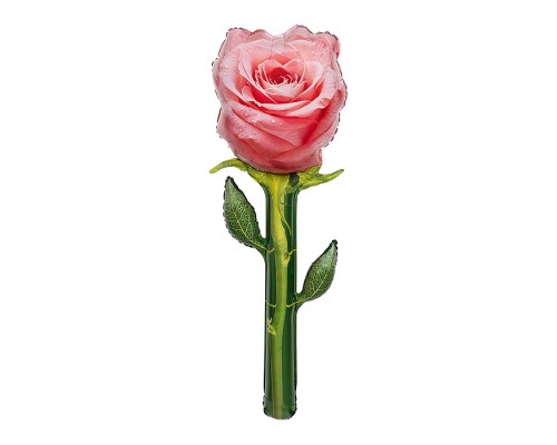 Шар (59''/150 см) Цветок, Роза, Люкс, Розовый, 1 шт. в уп.